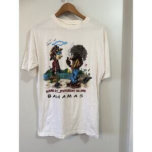 Vintage 90s Same Sh1t Different Island Bahamas T Shirt Adult Med- Cut Size Tag